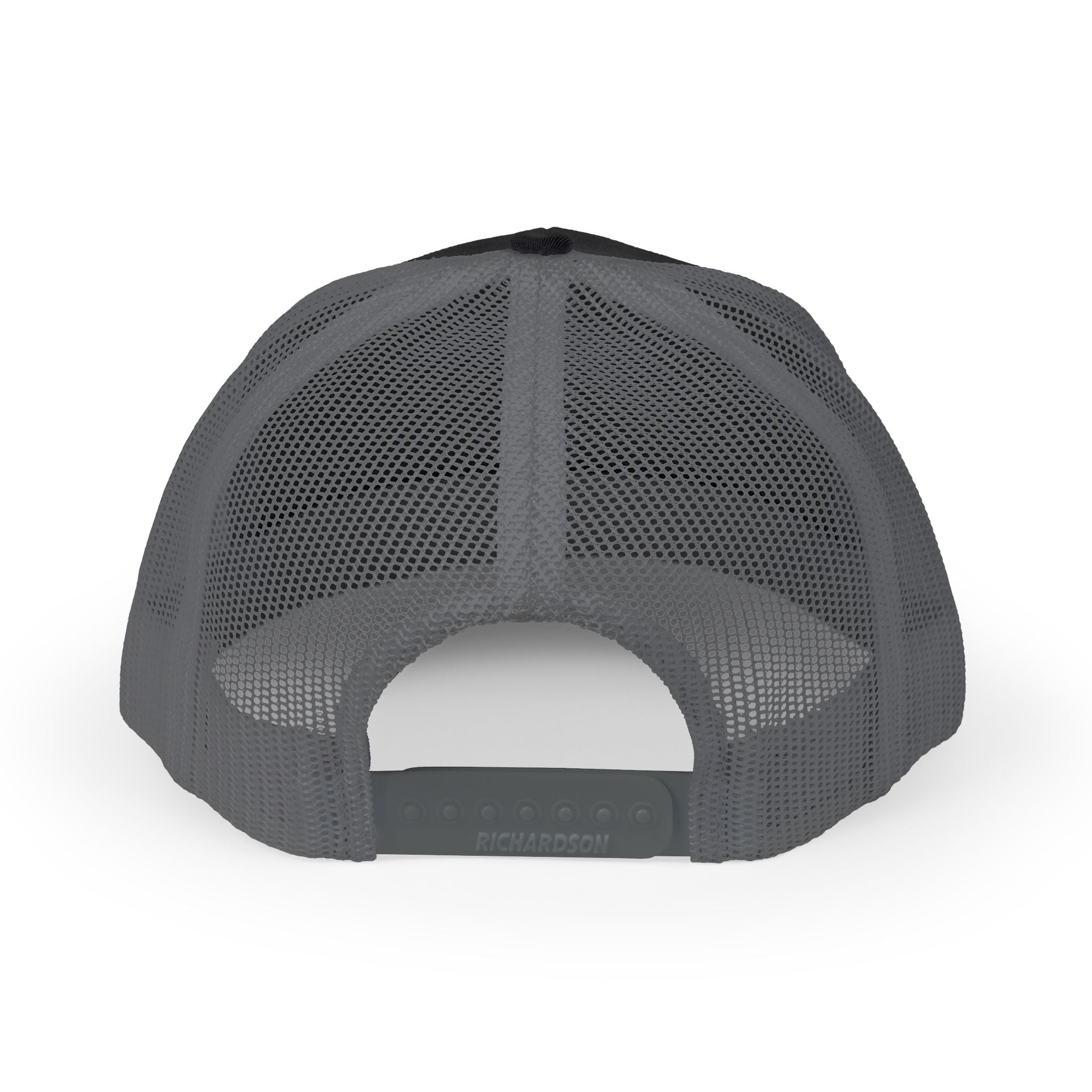 Legacy Snapback Trucker Cap – Black/White Embroidered Logo Mesh Hat