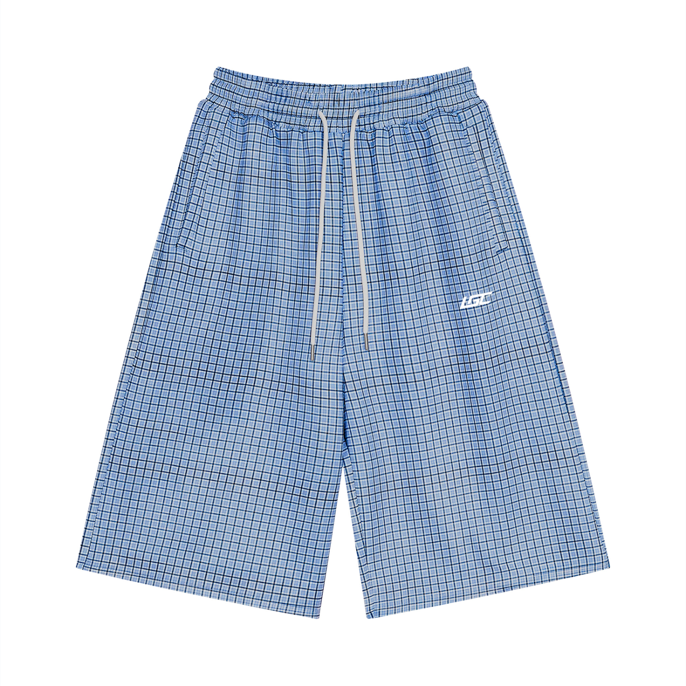 Unisex Plaid Drawstring Shorts