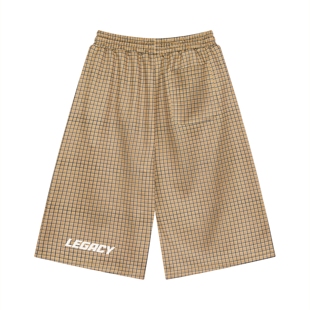 Unisex Plaid Drawstring Shorts