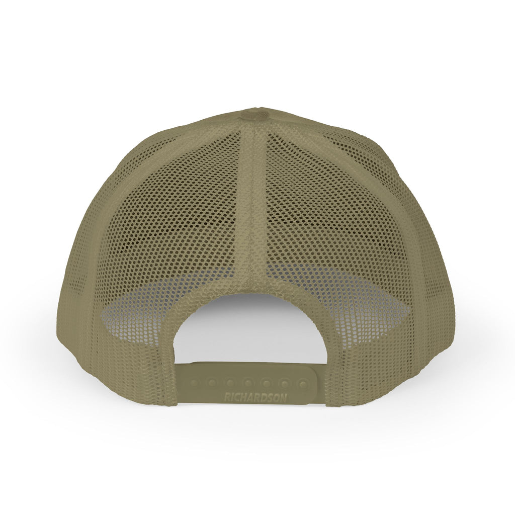 Legacy Snapback Trucker Cap – Black/White Embroidered Logo Mesh Hat