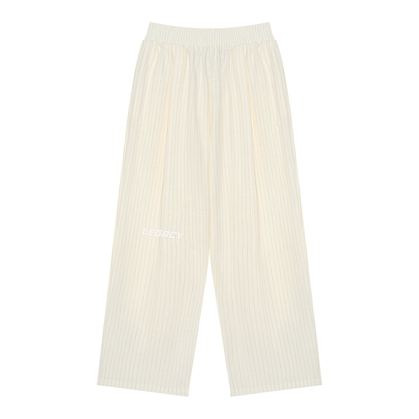 Unisex Striped Pleated Pants