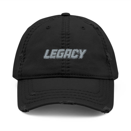 Distressed Embroidered 'Legacy' Dad Hat — Vintage Washed Baseball Cap