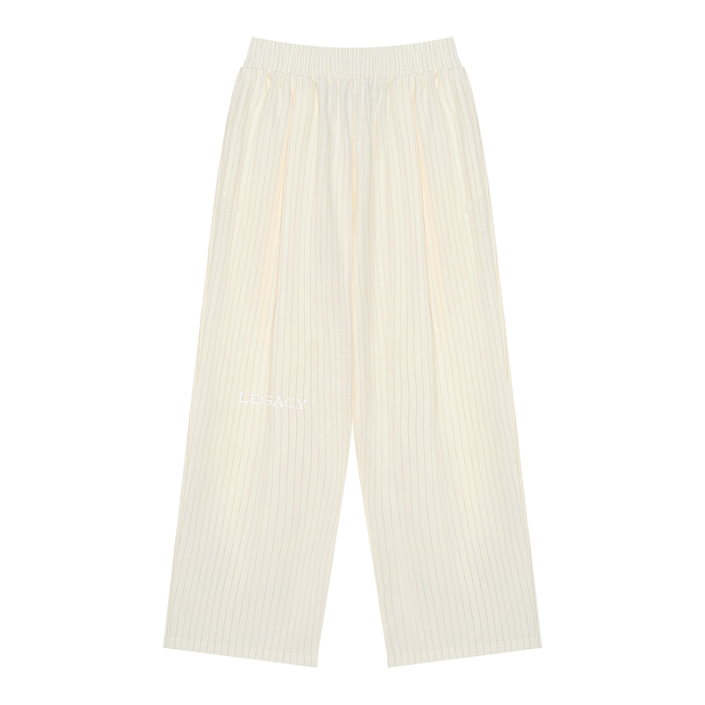 Unisex Striped Pleated Pants