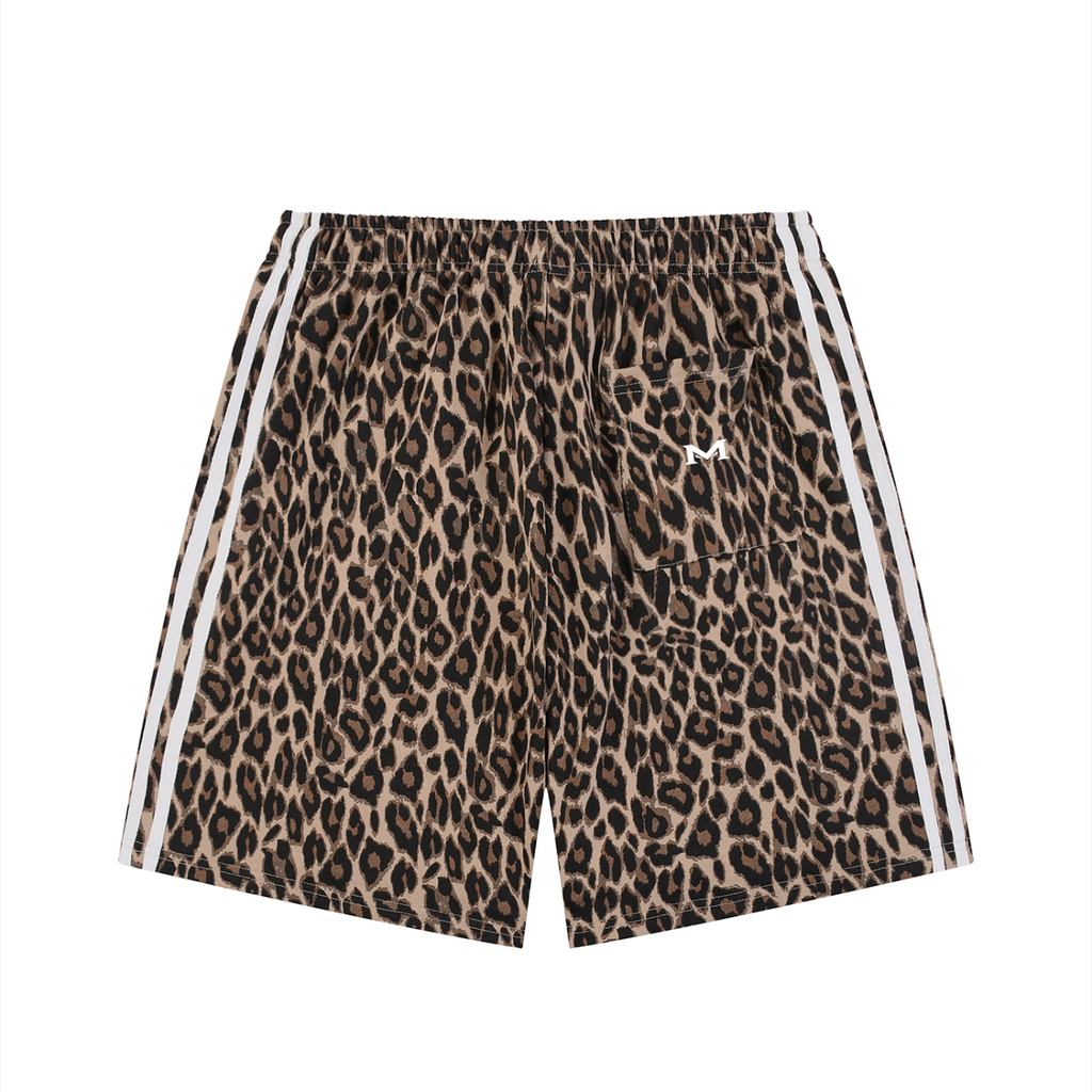 Unisex Heavyweight Leopard Drawstring Shorts